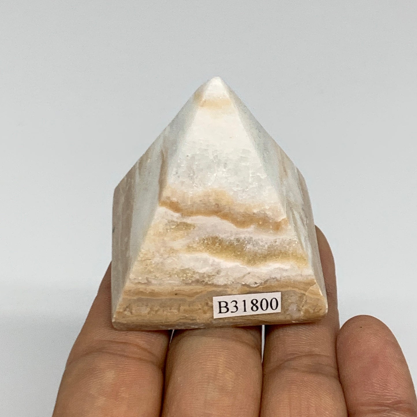 94.6g, 1.9"x1.7"x1.6", Caribbean Calcite Pyramid Gemstone, Crystal, B31800