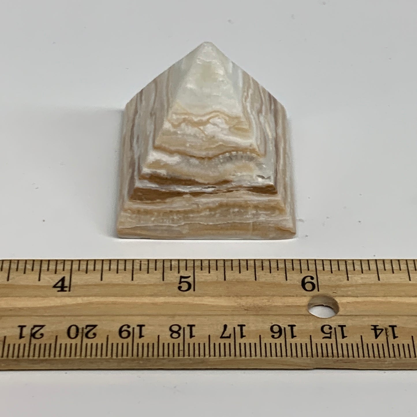 71.9g, 1.6"x1.6"x1.5", Caribbean Calcite Pyramid Gemstone, Crystal, B31802