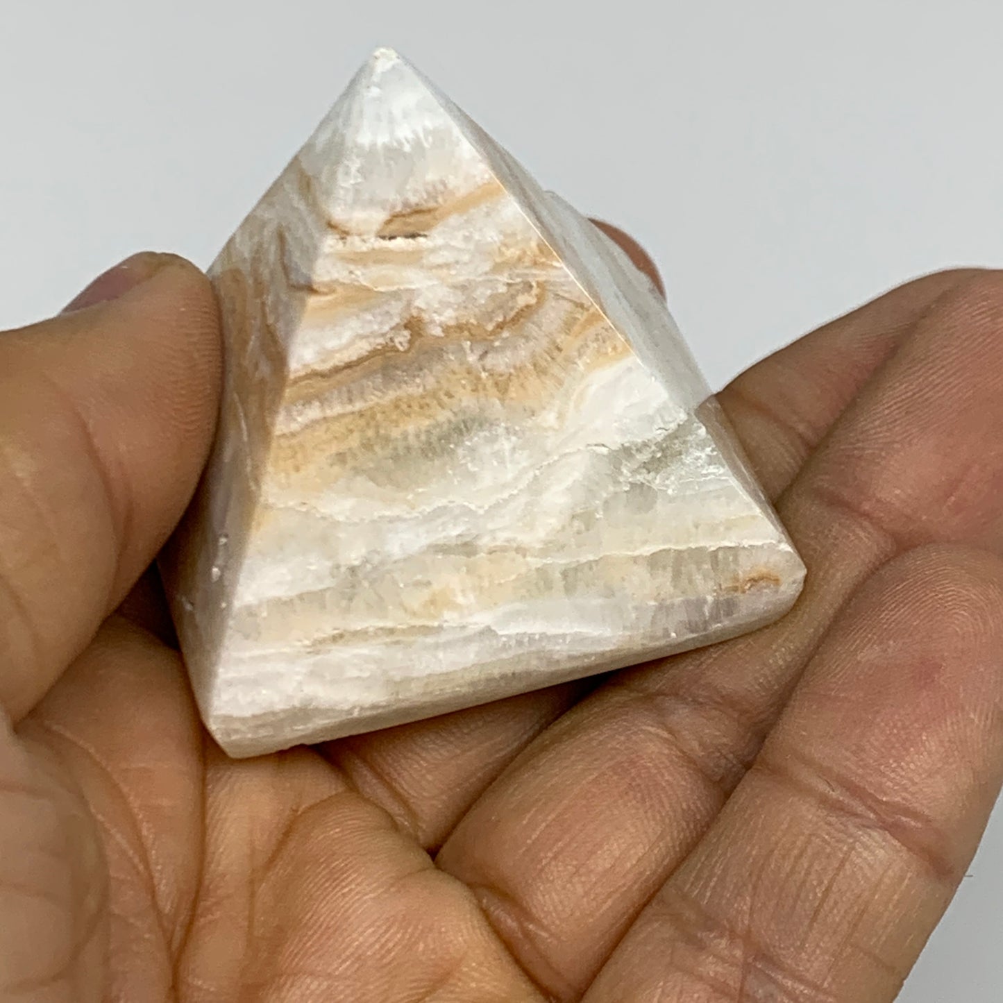 75g, 1.5"x1.6"x1.6", Caribbean Calcite Pyramid Gemstone, Crystal, B31803
