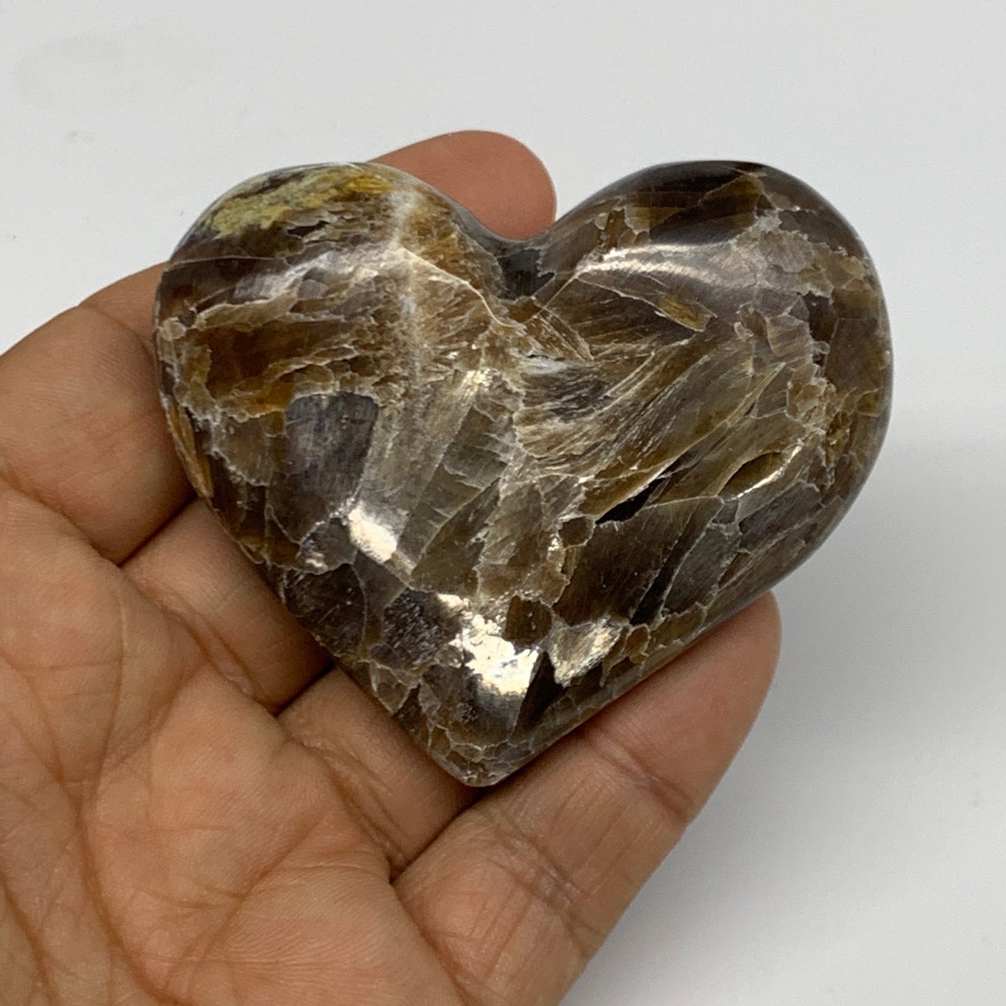 893g 1.5 lbs) ,10 pcs, 2"- 2.2", Gray Onxy Hearts from Morocco, B27249