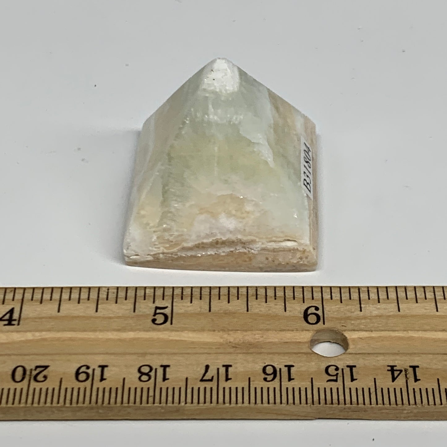 49g, 1.2"x1.4"x1.3", Caribbean Calcite Pyramid Gemstone, Crystal, B31804