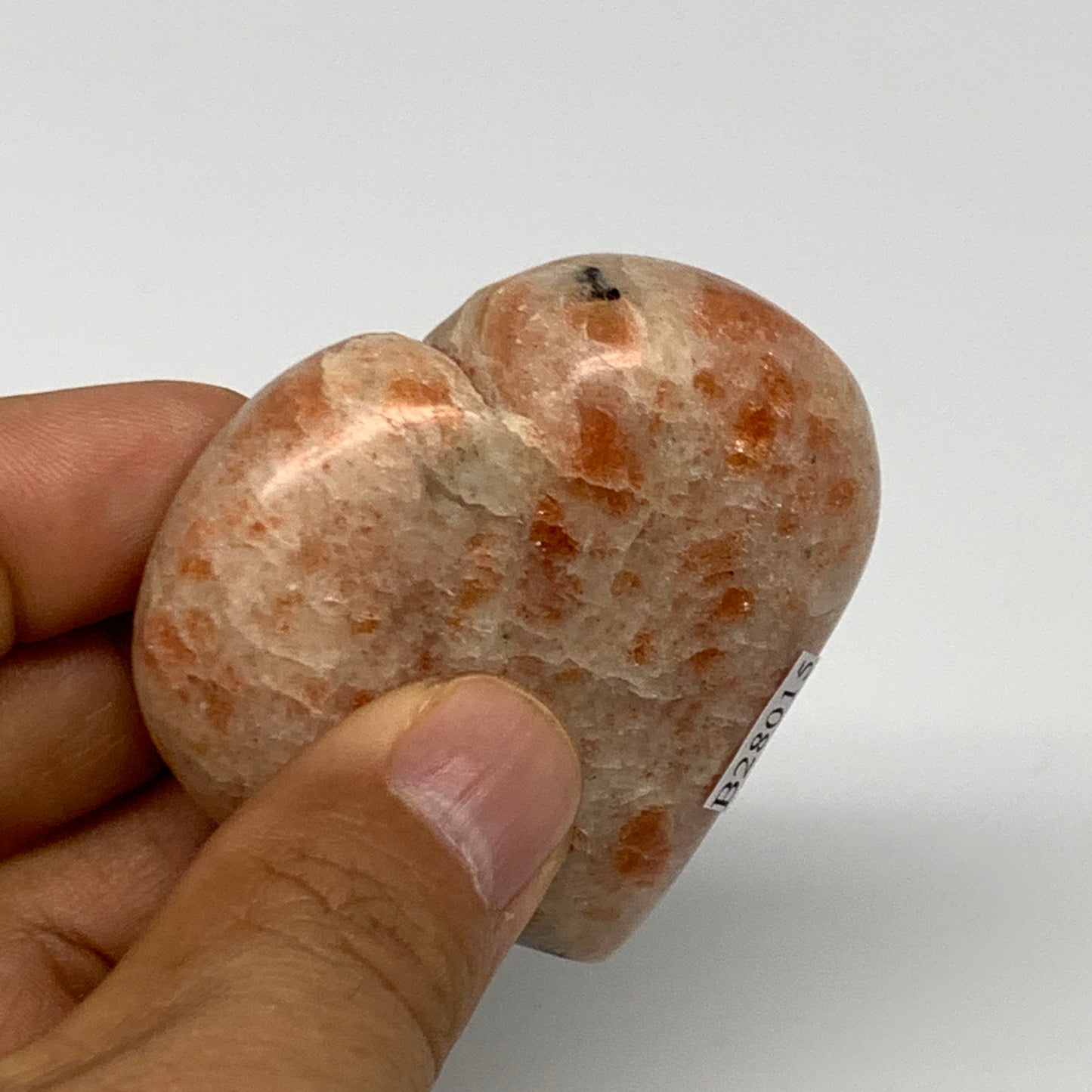 90.4g,2.1"x2.3"x0.8", Sunstone Heart Polished Healing Crystal @India, B28015