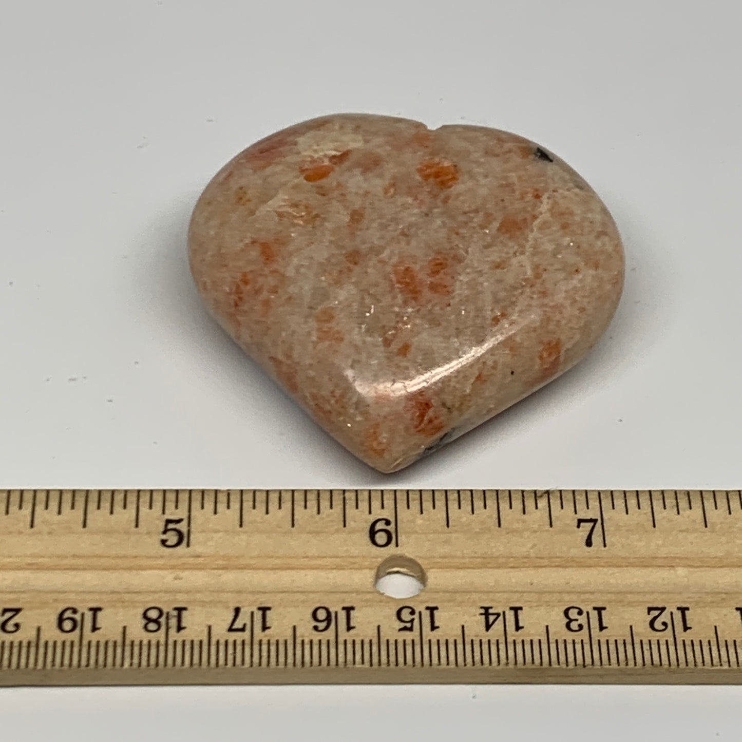 90.4g,2.1"x2.3"x0.8", Sunstone Heart Polished Healing Crystal @India, B28015