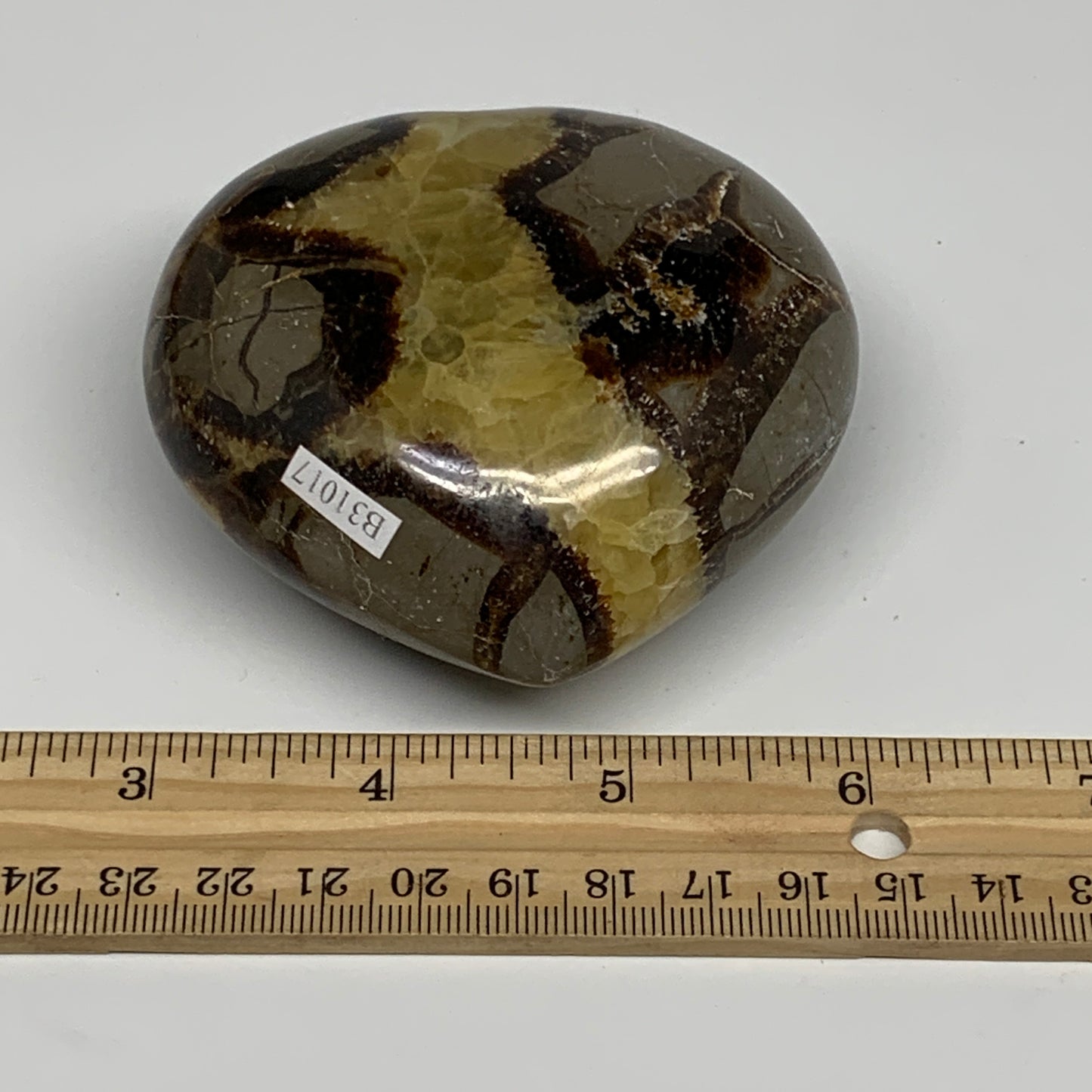 0.73 lbs, 3"x3.1"x1.6" Septarian Nodules Heart Polished Healing Crystal, B31017