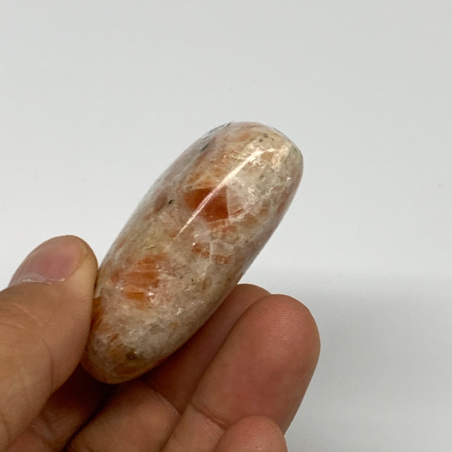 83.7g,2.1"x2.2"x0.8", Sunstone Heart Polished Healing Crystal @India, B28018