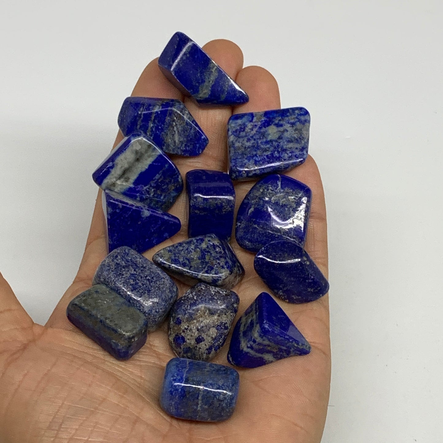 127.6g,0.7"-1.2", 14pcs, Natural Lapis Lazuli Tumbled Stone @Afghanistan, B30301