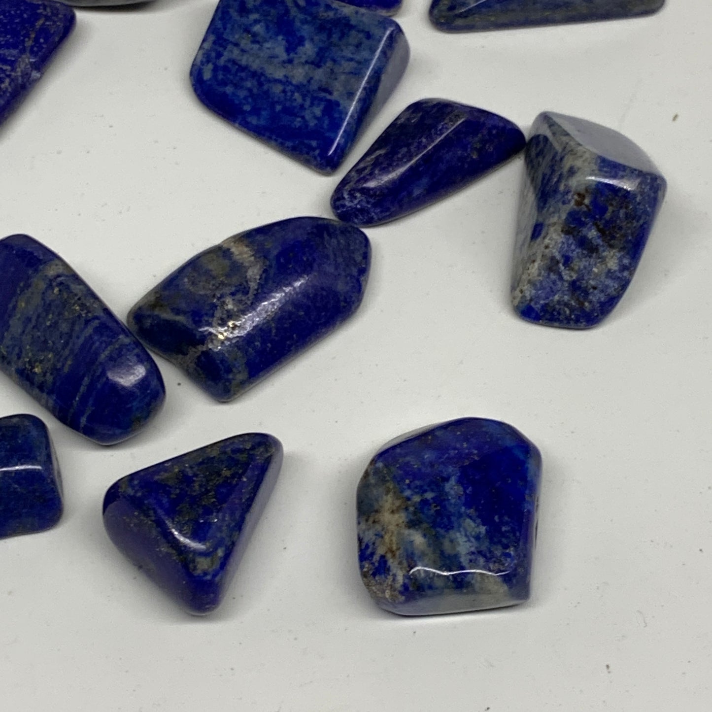 106.3g,0.7"-1.2", 18pcs, Natural Lapis Lazuli Tumbled Stone @Afghanistan, B30308