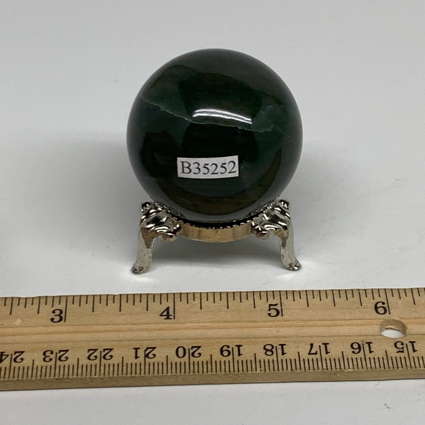 102.7g, 1.7"(42mm) Green Zade Stone Sphere Gemstone,Healing Crystal, B35252