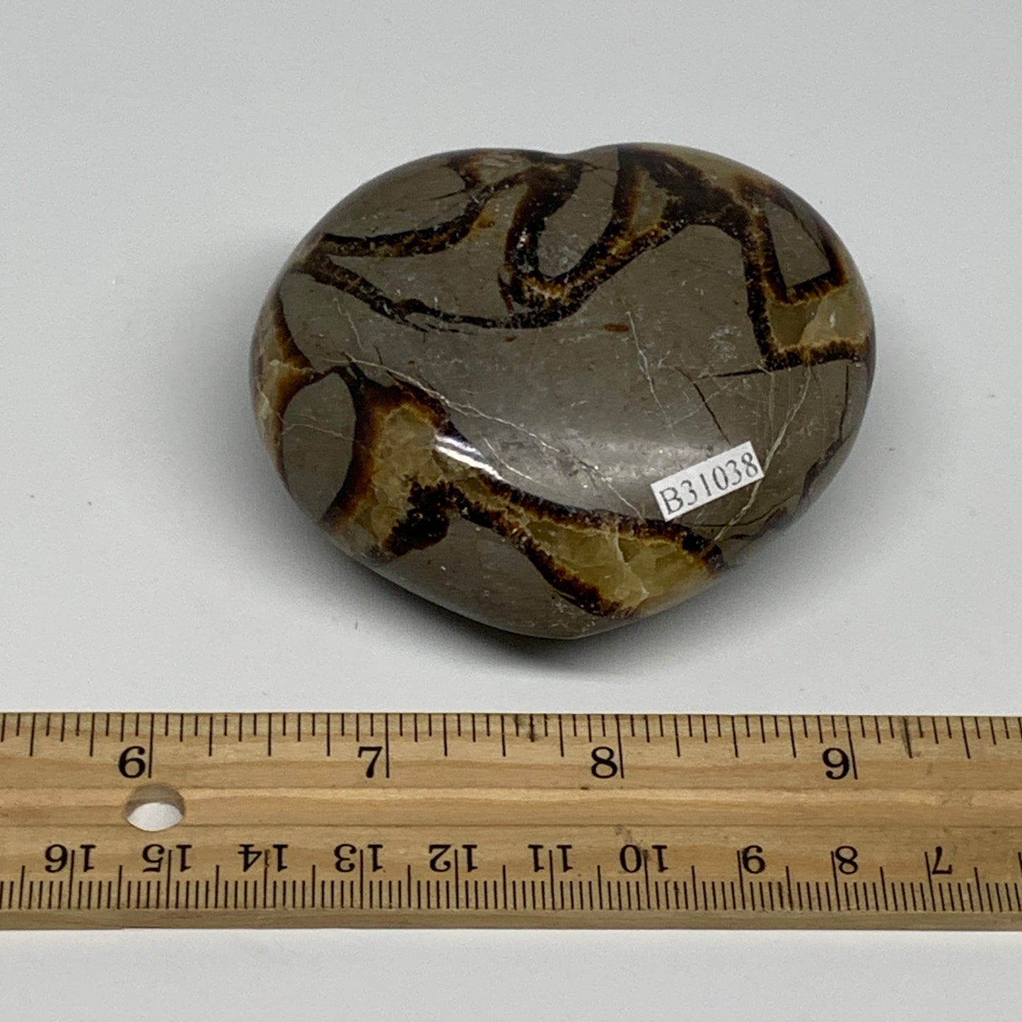 0.5 lbs, 2.5"x2.8"x1.4" Septarian Nodules Heart Polished Healing Crystal, B31038