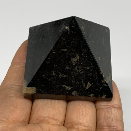 128.2g, 1.6"x1.9"x1.9", Black Tourmaline Pyramid Gemstone,Healing Crystal, B3184
