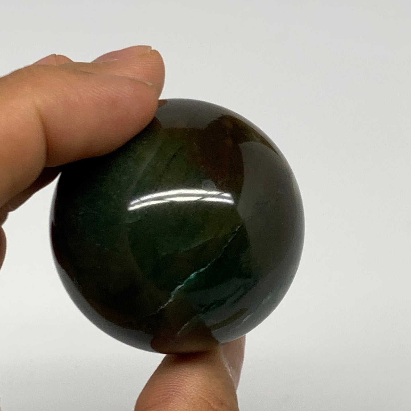 106.2g, 1.6"(42mm) Green Zade Stone Sphere Gemstone,Healing Crystal, B27163