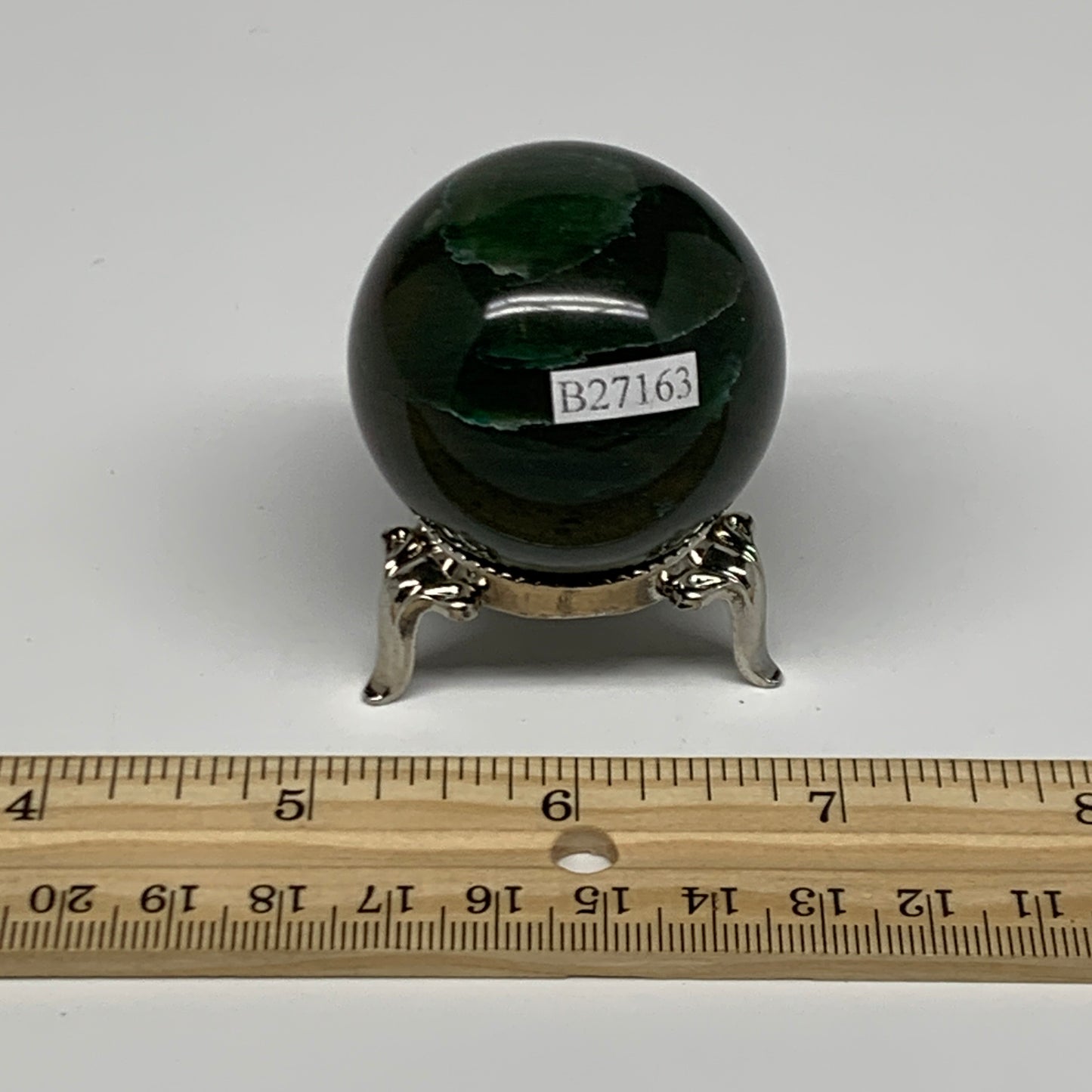 106.2g, 1.6"(42mm) Green Zade Stone Sphere Gemstone,Healing Crystal, B27163