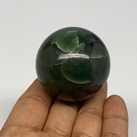 125.1g, 1.7"(44mm) Green Zade Stone Sphere Gemstone,Healing Crystal, B27166
