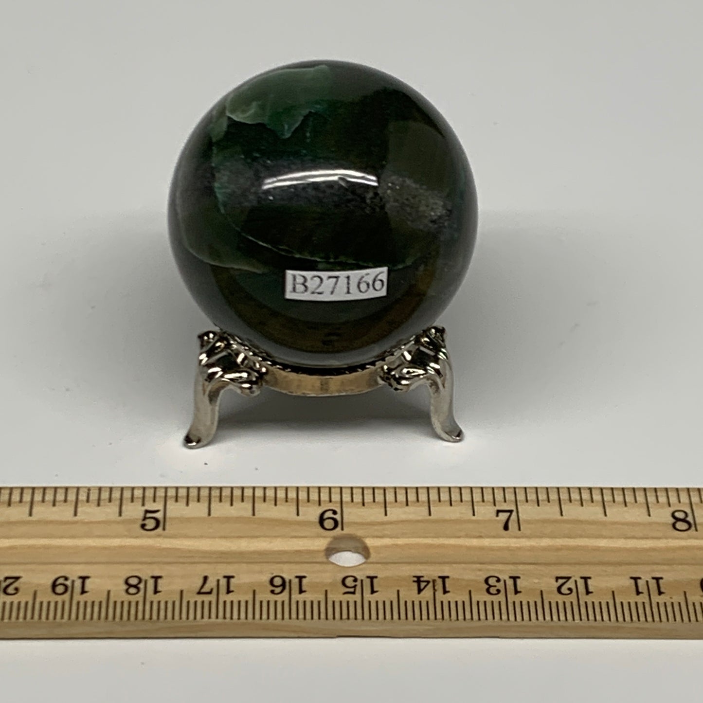 125.1g, 1.7"(44mm) Green Zade Stone Sphere Gemstone,Healing Crystal, B27166