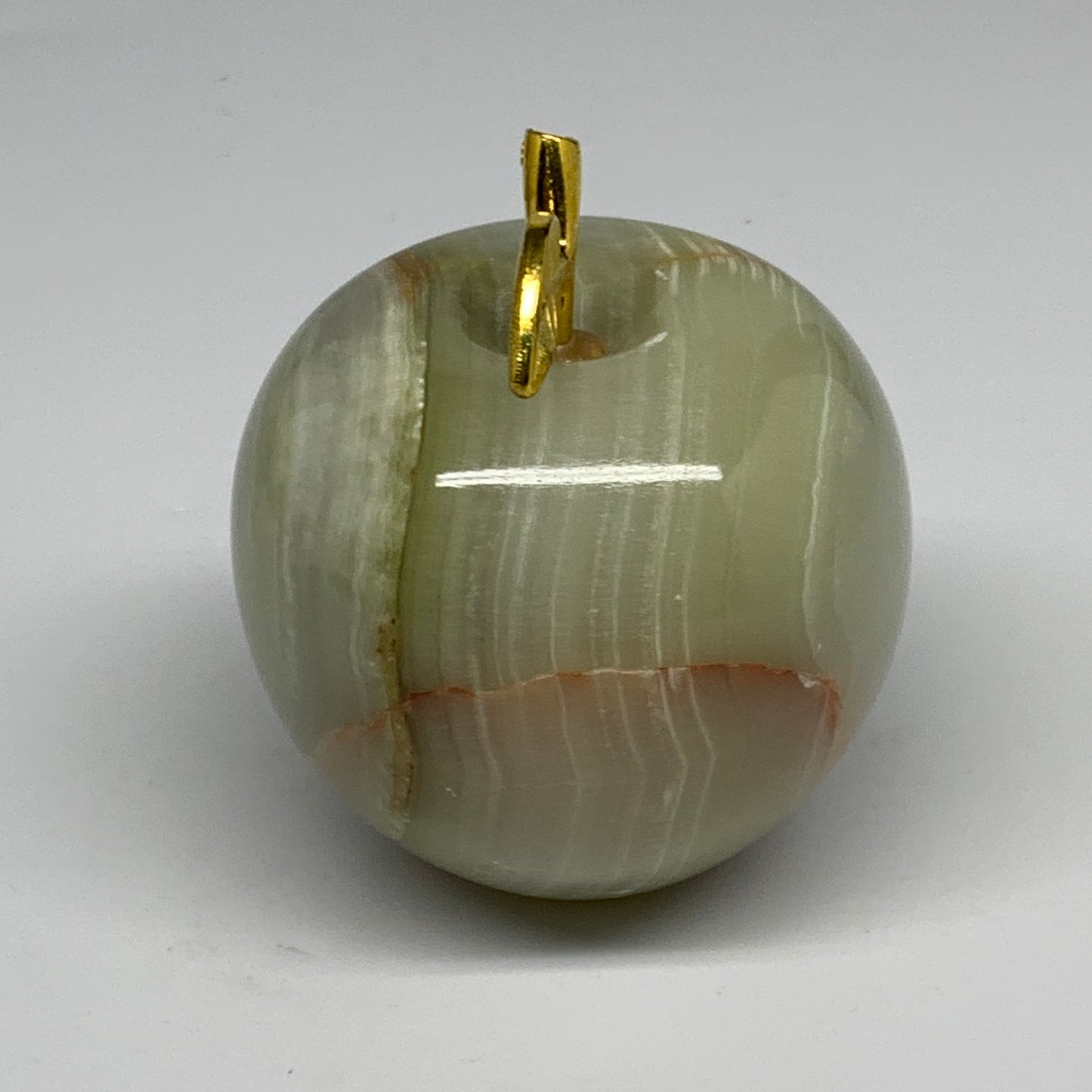 587g, 2.7"x2.9" Natural Green Onyx Apple Gemstone @Afghanistan, B32500
