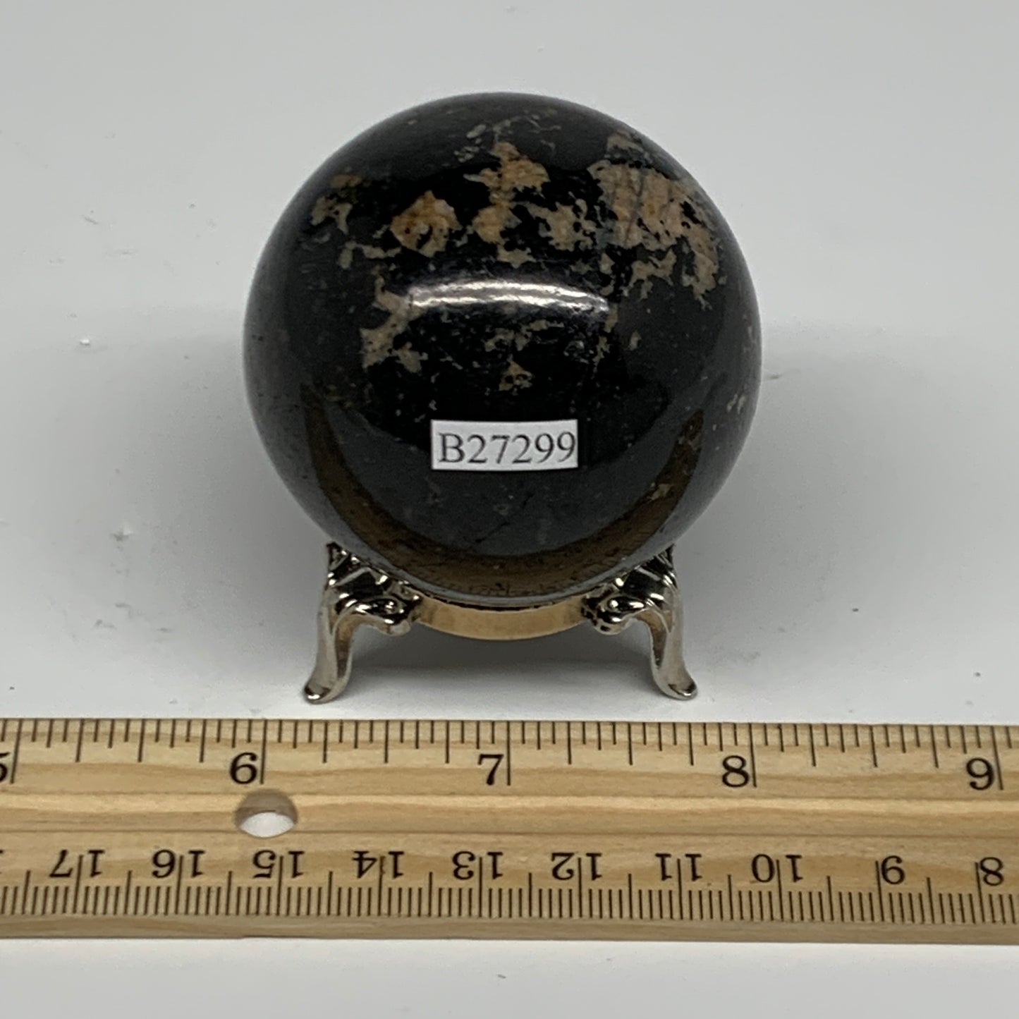 229.8g,2"(51mm), Natural Black Tourmaline Sphere Ball Gemstone @Brazil,B27299