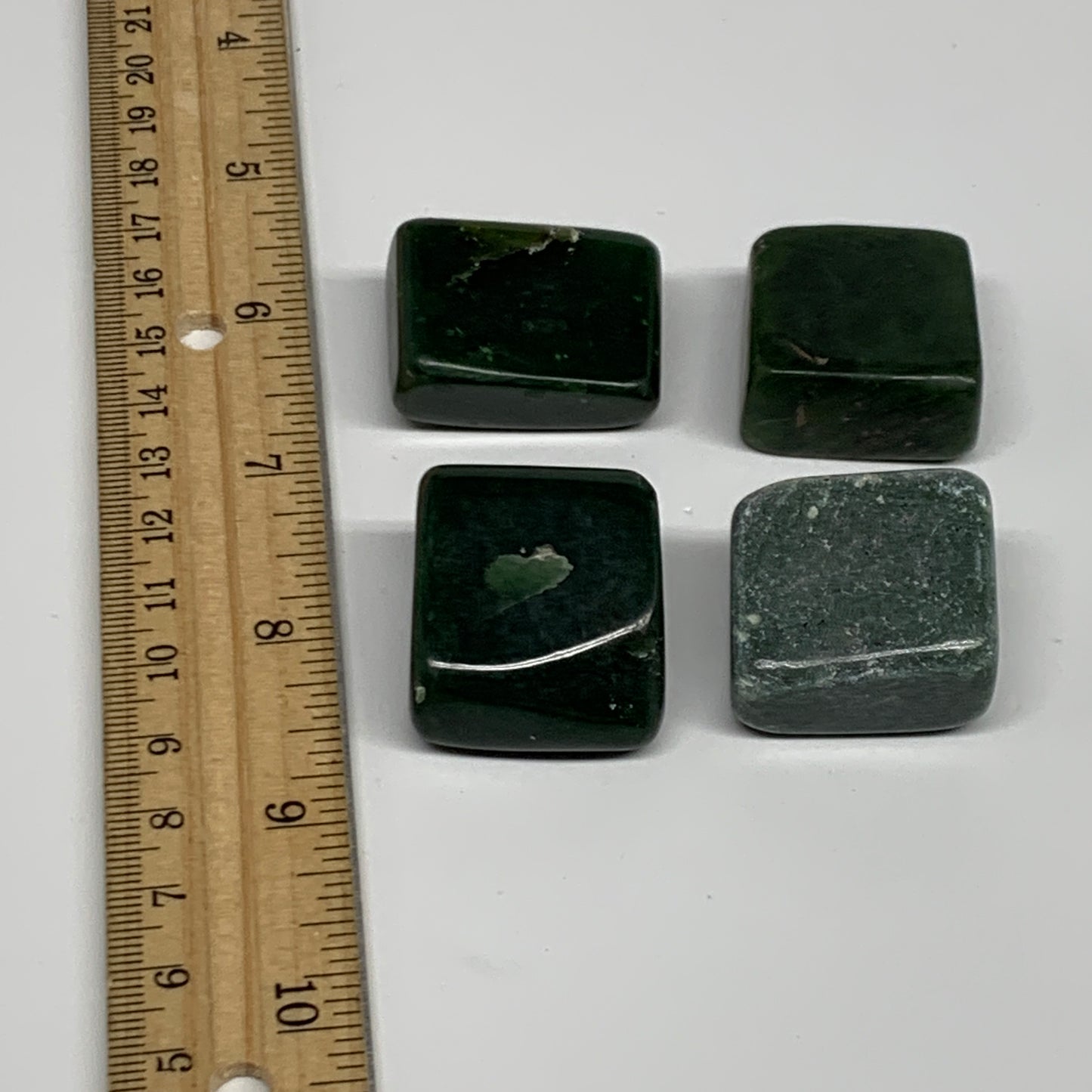 133.4g, 1.1"-1.3", 4pcs, Natural Nephrite Jade Tumbled Stone @Afghanistan,B31894