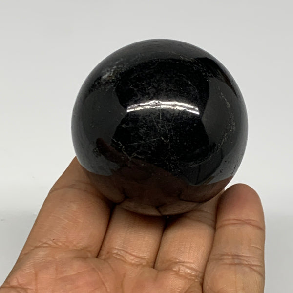 224.8g,2"(51mm), Natural Black Tourmaline Sphere Ball Gemstone @Brazil,B27304