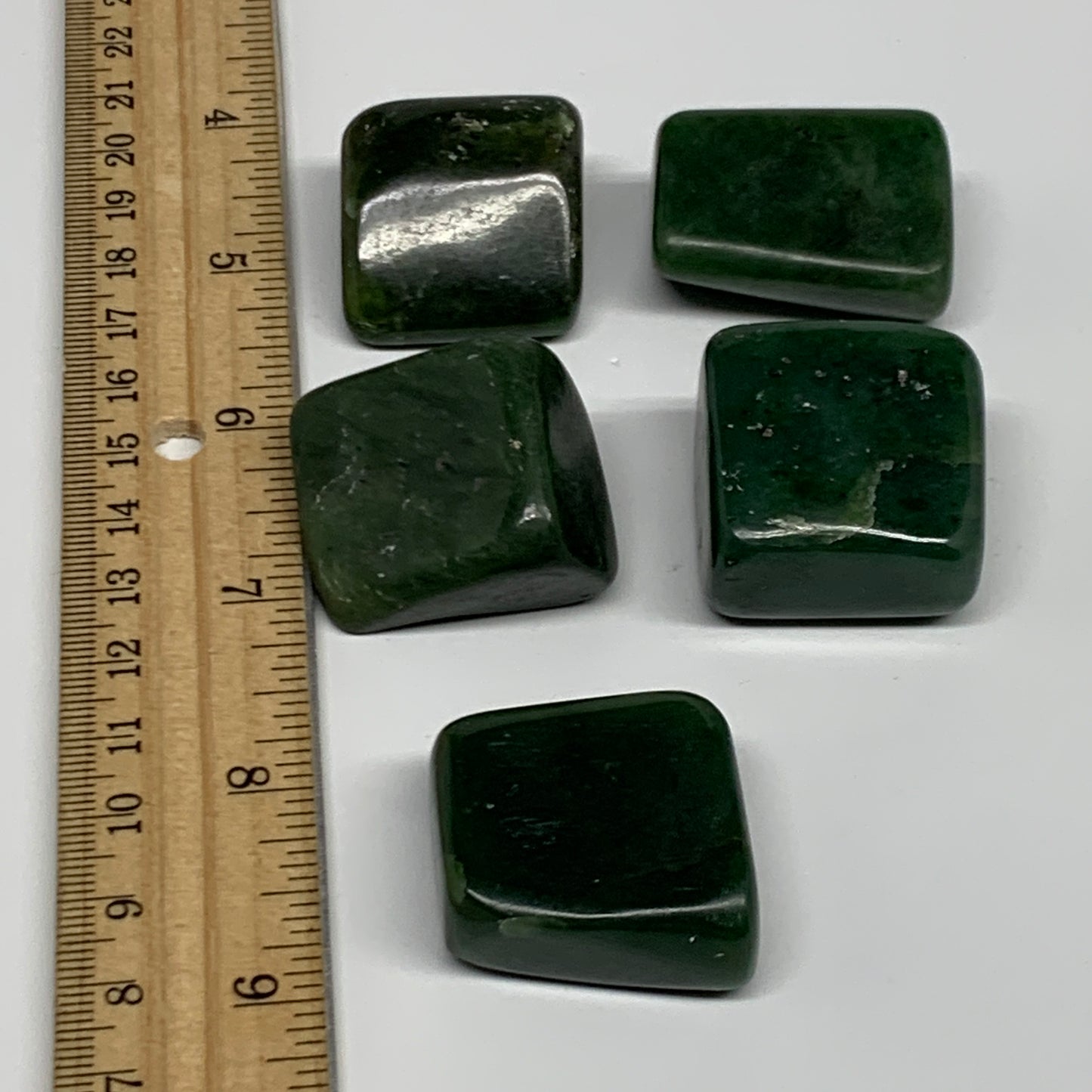 177.9g, 1.1"-1.3", 5pcs, Natural Nephrite Jade Tumbled Stone @Afghanistan,B31895