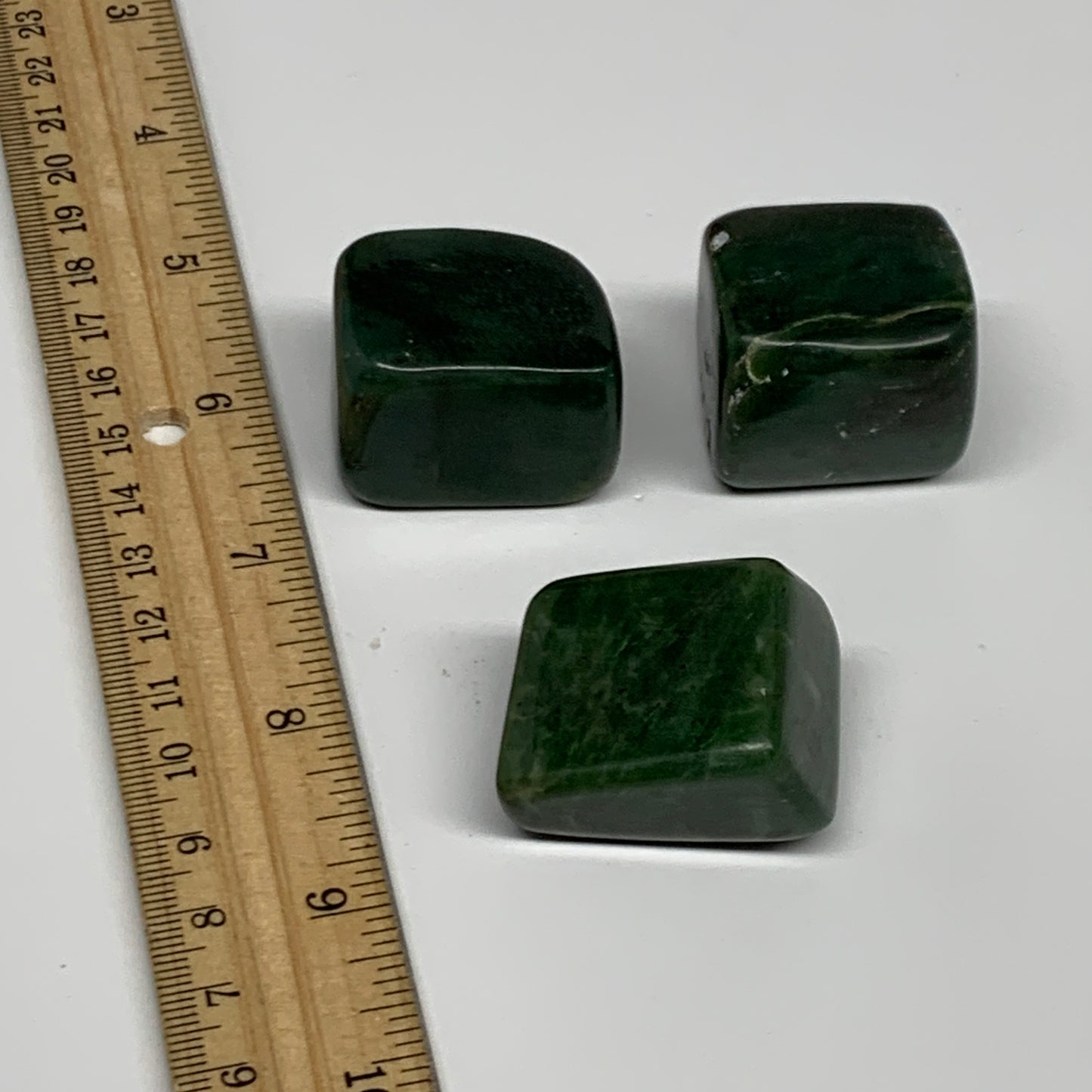 169.9g, 1.2"-1.4", 3pcs, Natural Nephrite Jade Tumbled Stone @Afghanistan,B31897