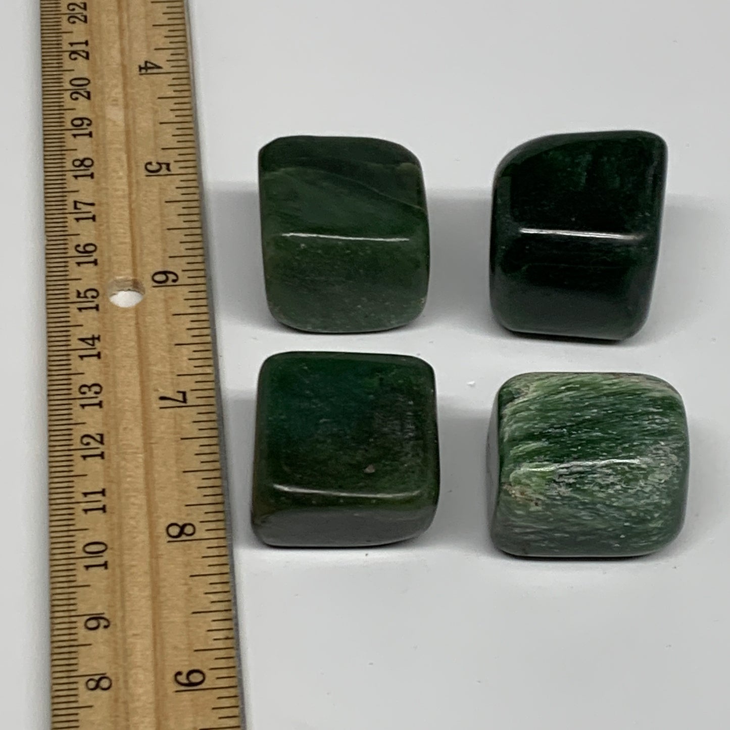 168.1g, 1"-1.1", 4pcs, Natural Nephrite Jade Tumbled Stone @Afghanistan,B31899