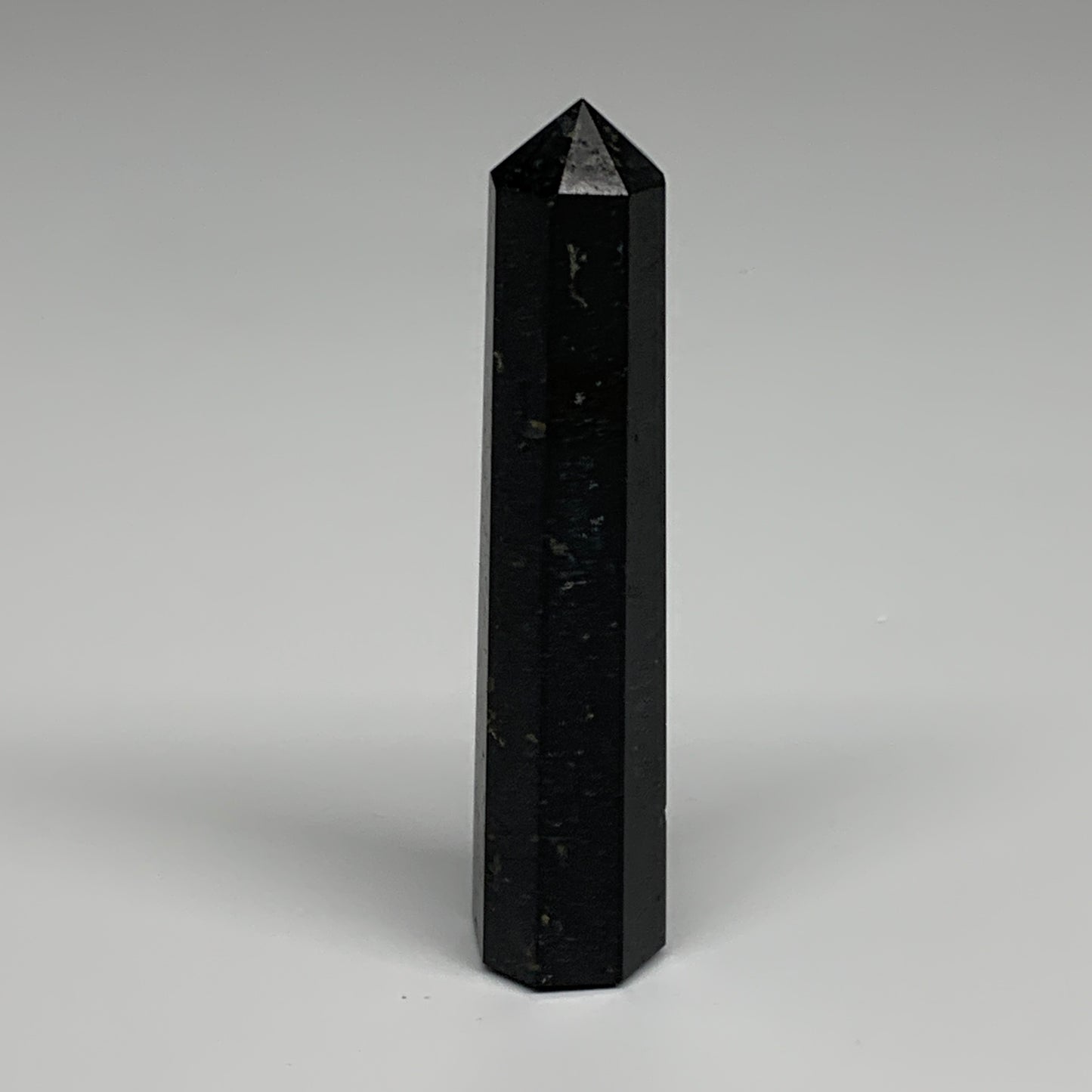 98.6g, 4.1"x0.8", Black Tourmaline Tower Obelisk Point @Brazil, B31217