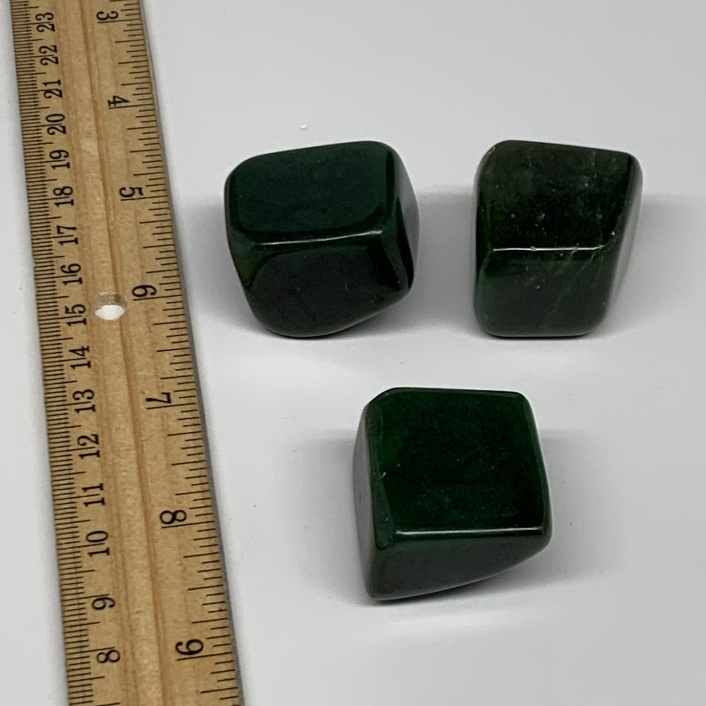 166.9g, 1.1"-1.2", 3pcs, Natural Nephrite Jade Tumbled Stone @Afghanistan,B31908