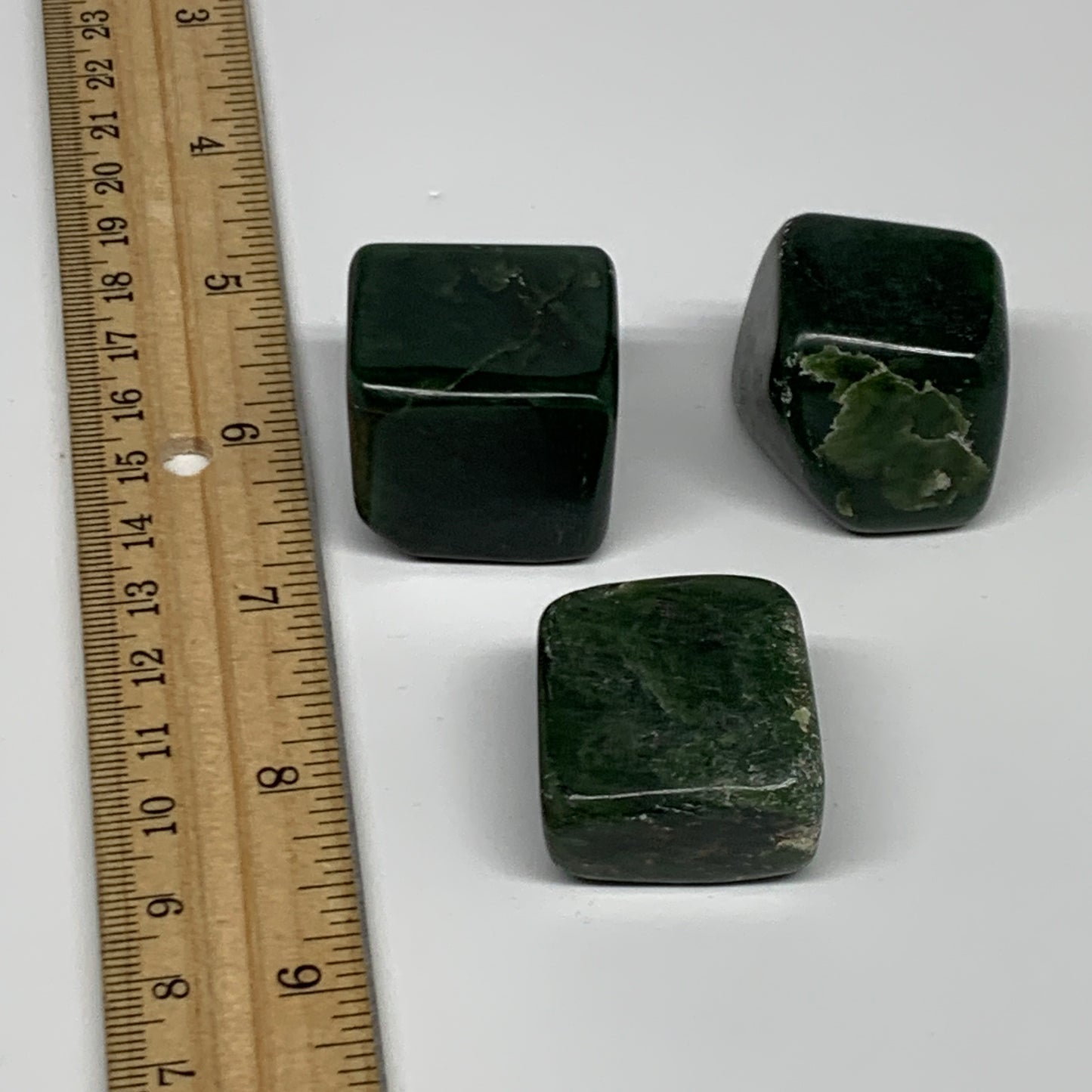 158.8g, 1.1"-1.2", 3pcs, Natural Nephrite Jade Tumbled Stone @Afghanistan,B31909