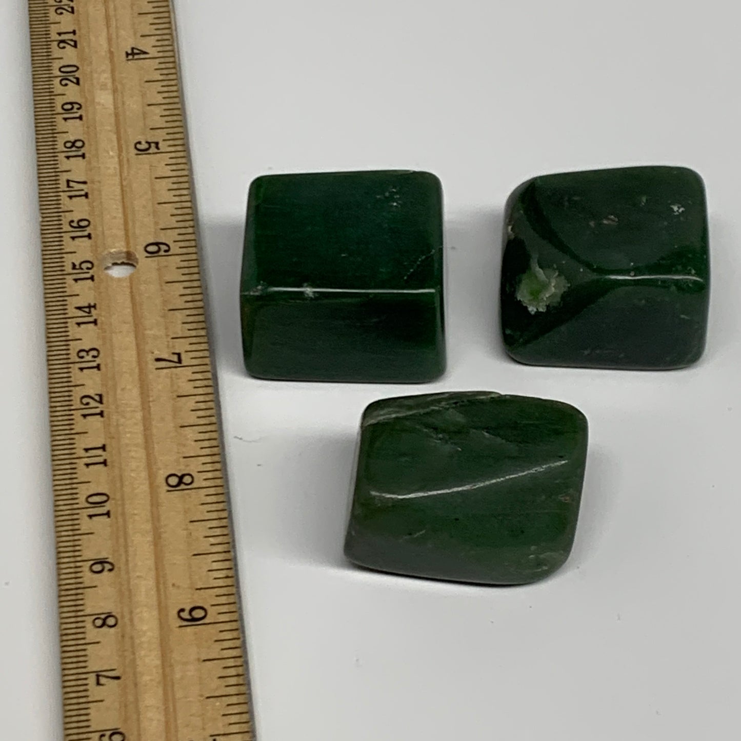 157.3g, 1.3"-1.3", 3pcs, Natural Nephrite Jade Tumbled Stone @Afghanistan,B31913