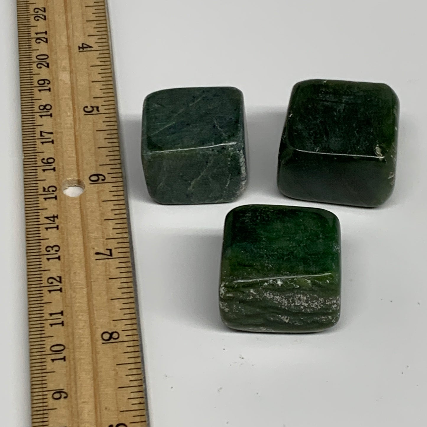 140.3g, 1"-1.2", 3pcs, Natural Nephrite Jade Tumbled Stone @Afghanistan,B31914