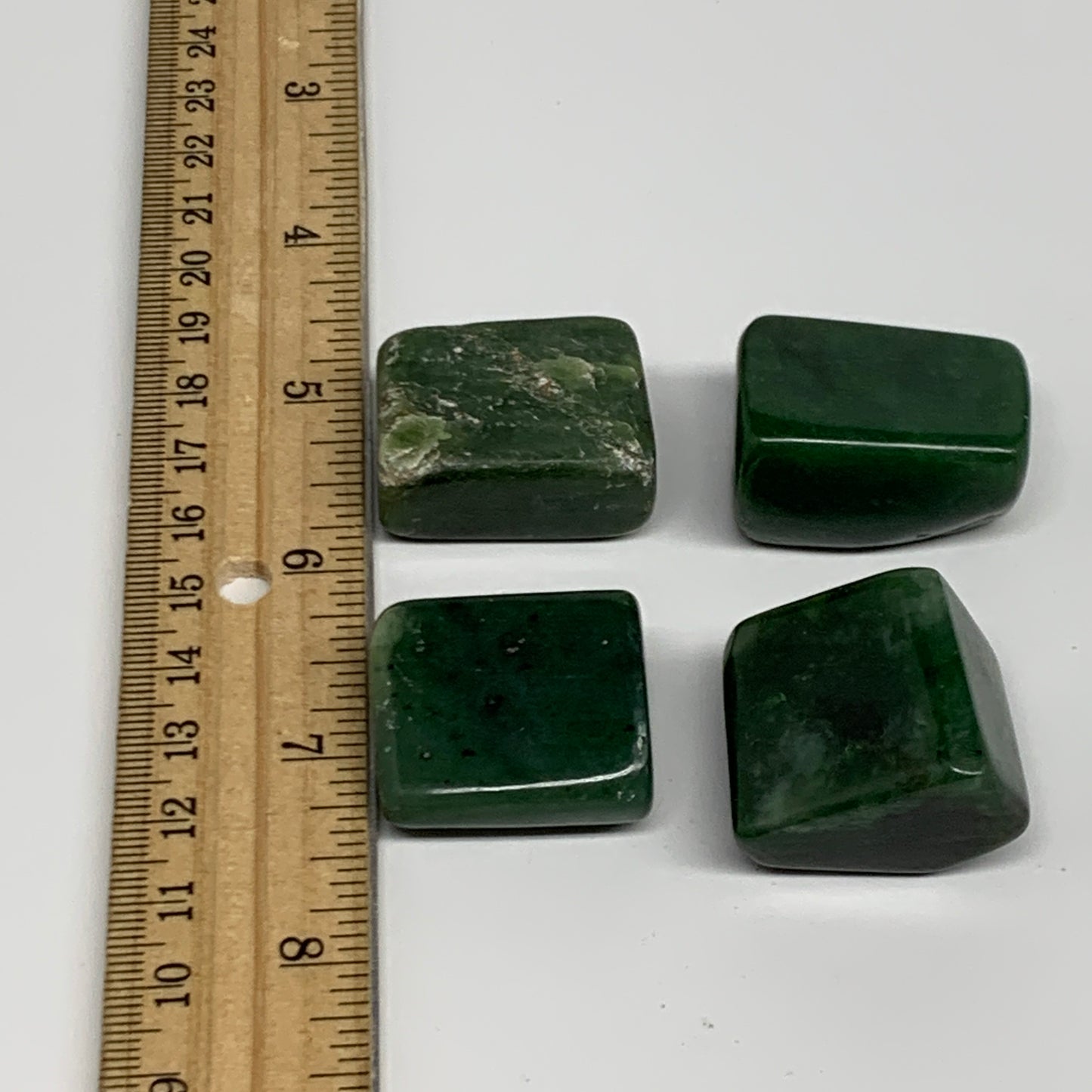 123.1g, 1"-1.2", 4pcs, Natural Nephrite Jade Tumbled Stone @Afghanistan,B31918