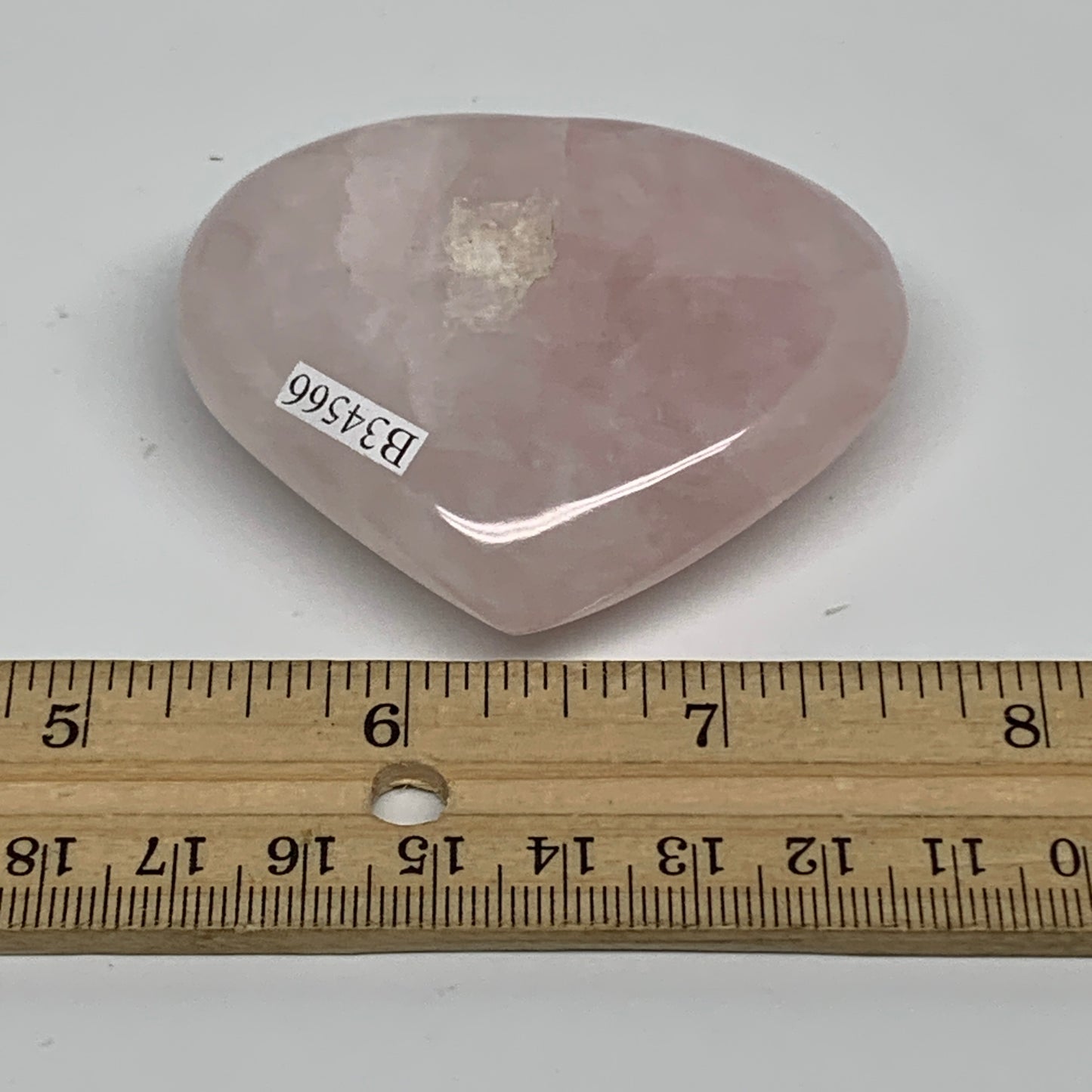 92.8g, 2.1"x2.4"x0.8", Rose Quartz Heart Healing Crystal @Madagascar, B34566