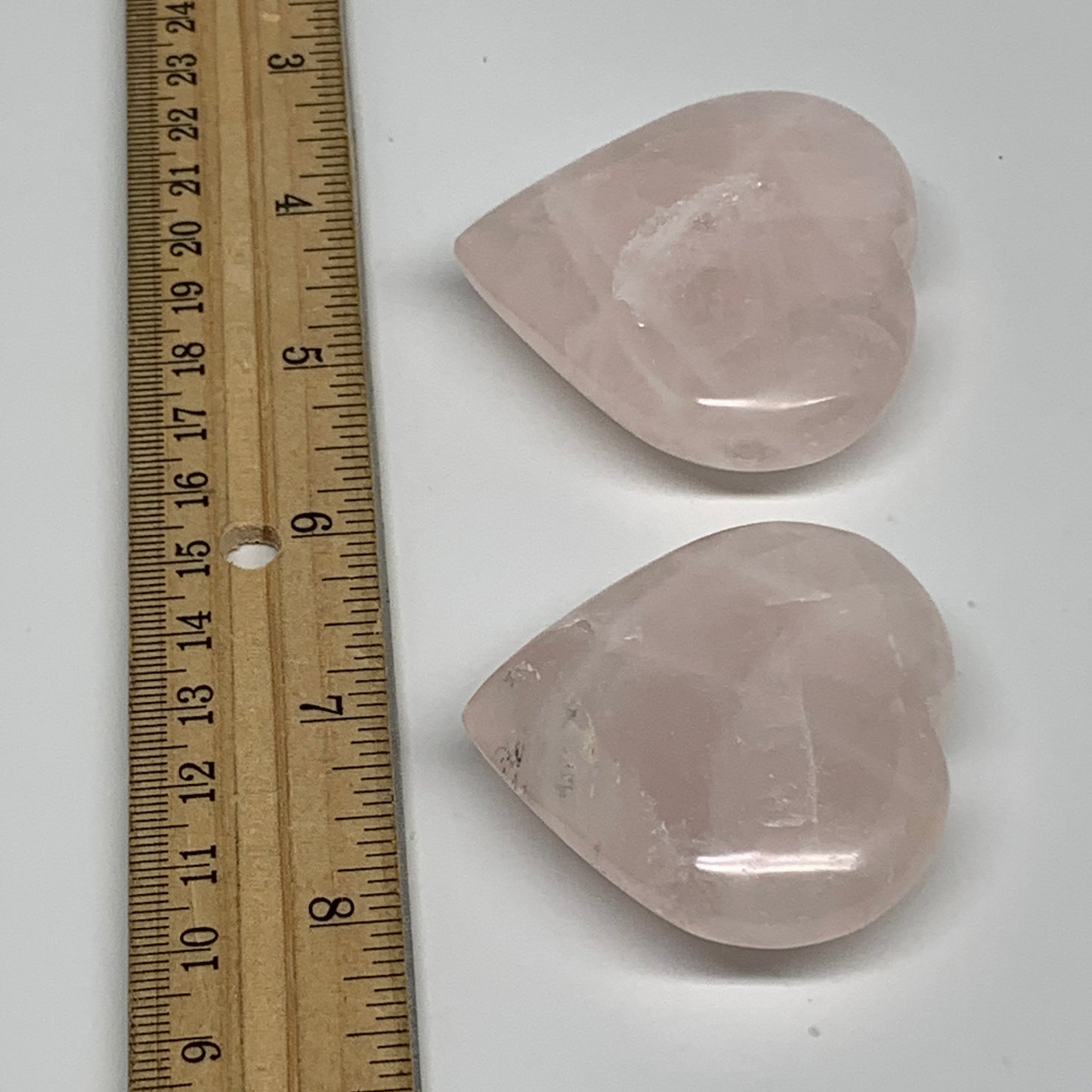 137.5g, 1.9"-2", 2pcs, Rose Quartz Heart Healing Crystal @Madagascar, B34576