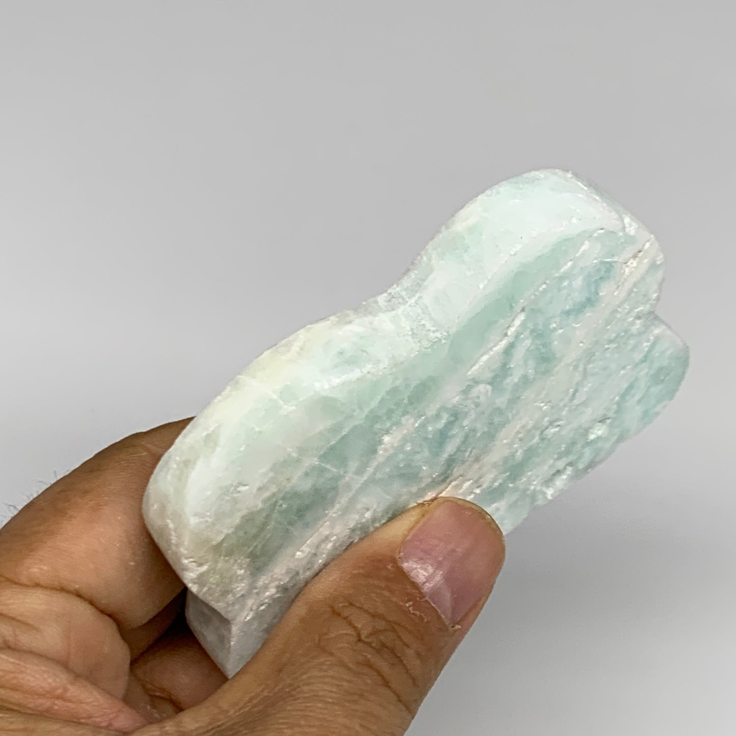 117.9g, 3"x2.1"x0.4", Natural Caribbean Calcite Cloud Crystal @Afghanistan, B319