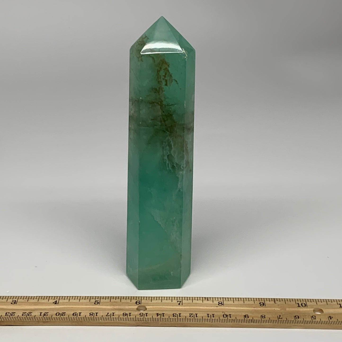 1.14 lbs, 6.9"x1.5"x1.3" Natural Fluorite Tower Obelisk Point Crystal, B29674