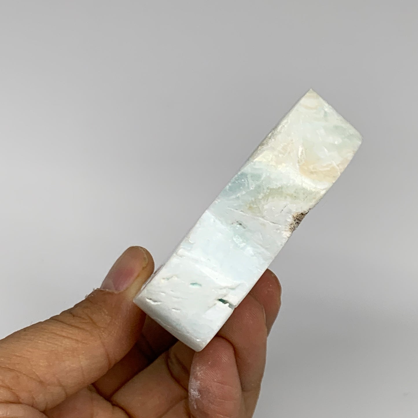 161g, 2.9"x2.5"x0.7", Natural Caribbean Calcite Cloud Crystal @Afghanistan, B319