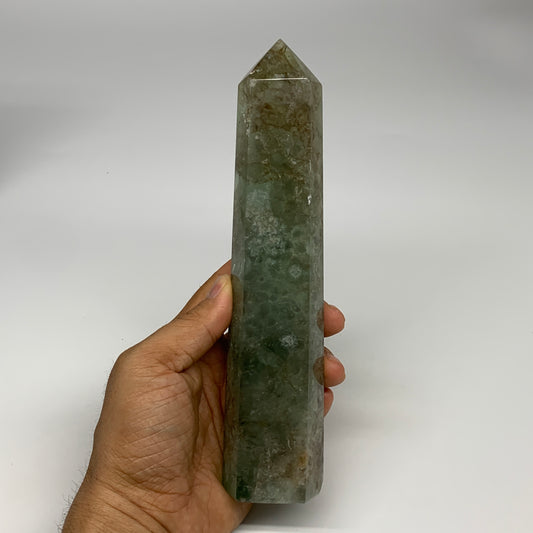 1.44 lbs,  7.8"x1.6"x1.4" Natural Fluorite Tower Obelisk Point Crystal, B29683