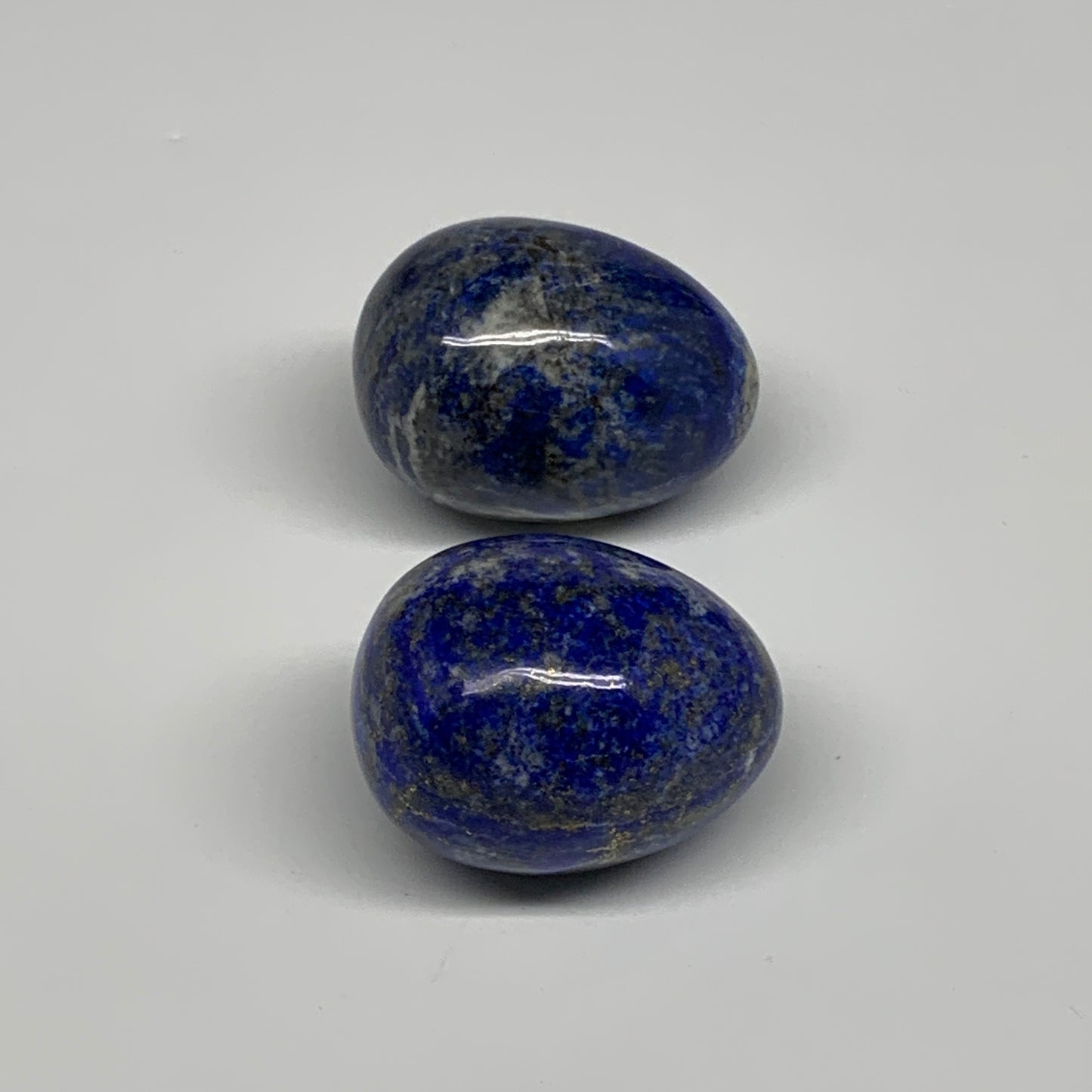 150.9g, 1.6"-1.7", 2pcs, Natural Lapis Lazuli Egg Polished @Afghanistan, B30413