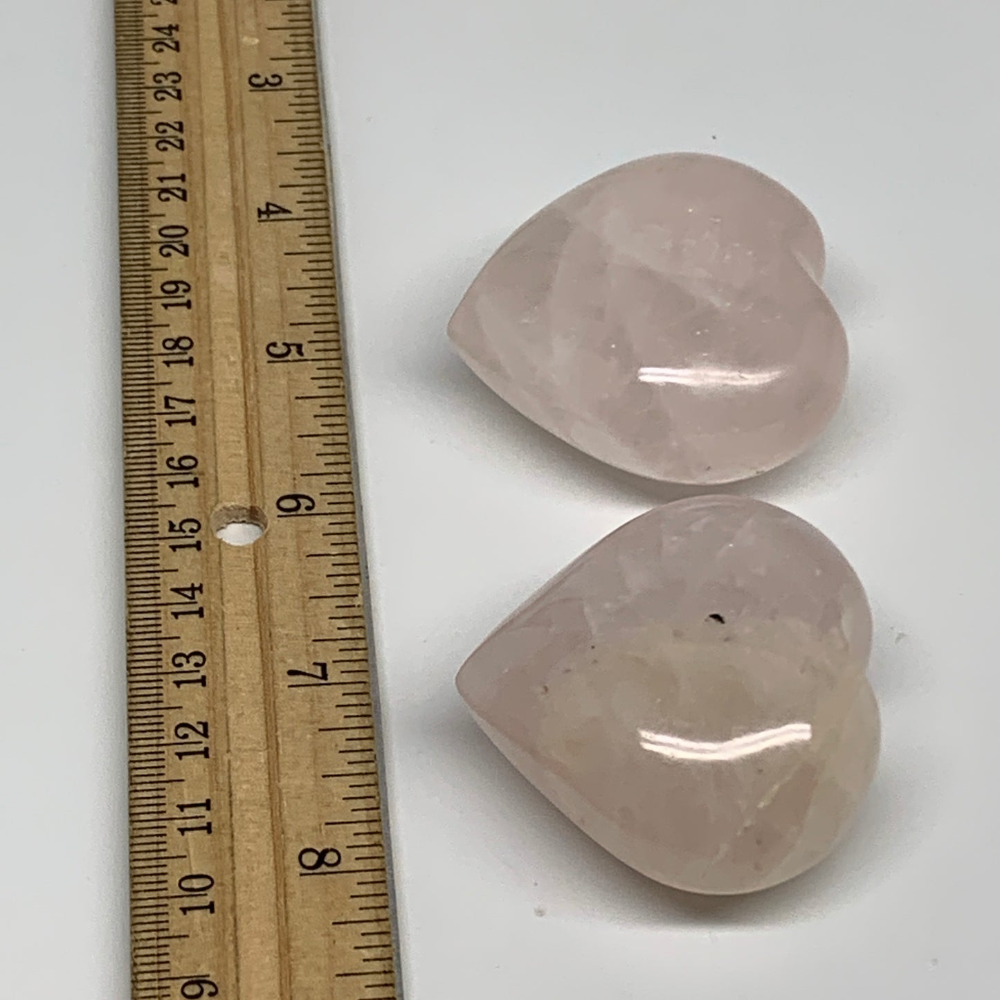 144g, 1.7"-1.8", 2pcs, Rose Quartz Heart Healing Crystal @Madagascar, B34589
