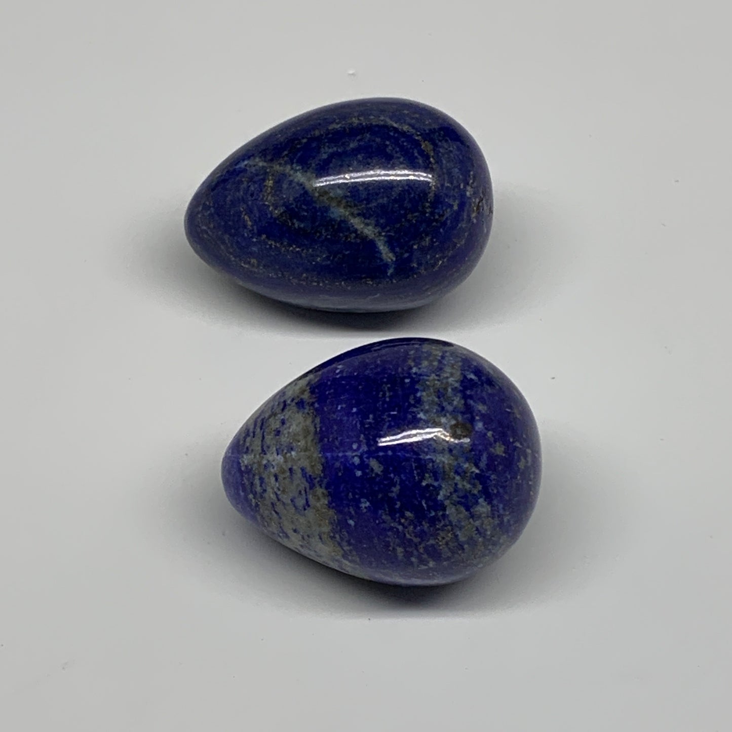 153.9g, 1.7"-1.8", 2pcs, Natural Lapis Lazuli Egg Polished @Afghanistan, B30417