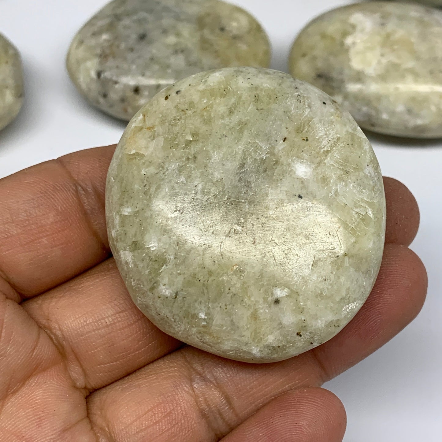 2.2 Lbs, 2"-2.5", 13pcs, Yellow Calcite Palm-Stone Crystal Polished, B17776