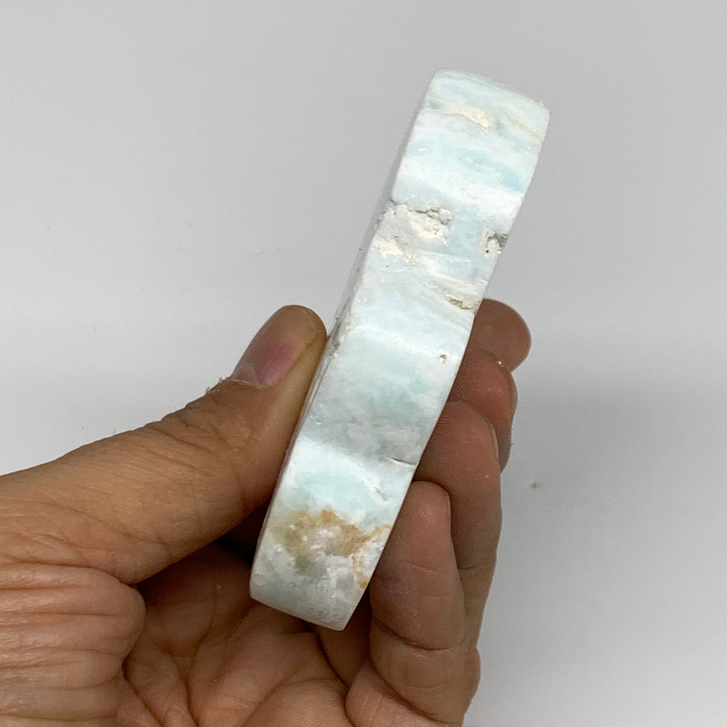 135.1g, 2.9"x2.1"x0.7", Natural Caribbean Calcite Cloud Crystal @Afghanistan, B3