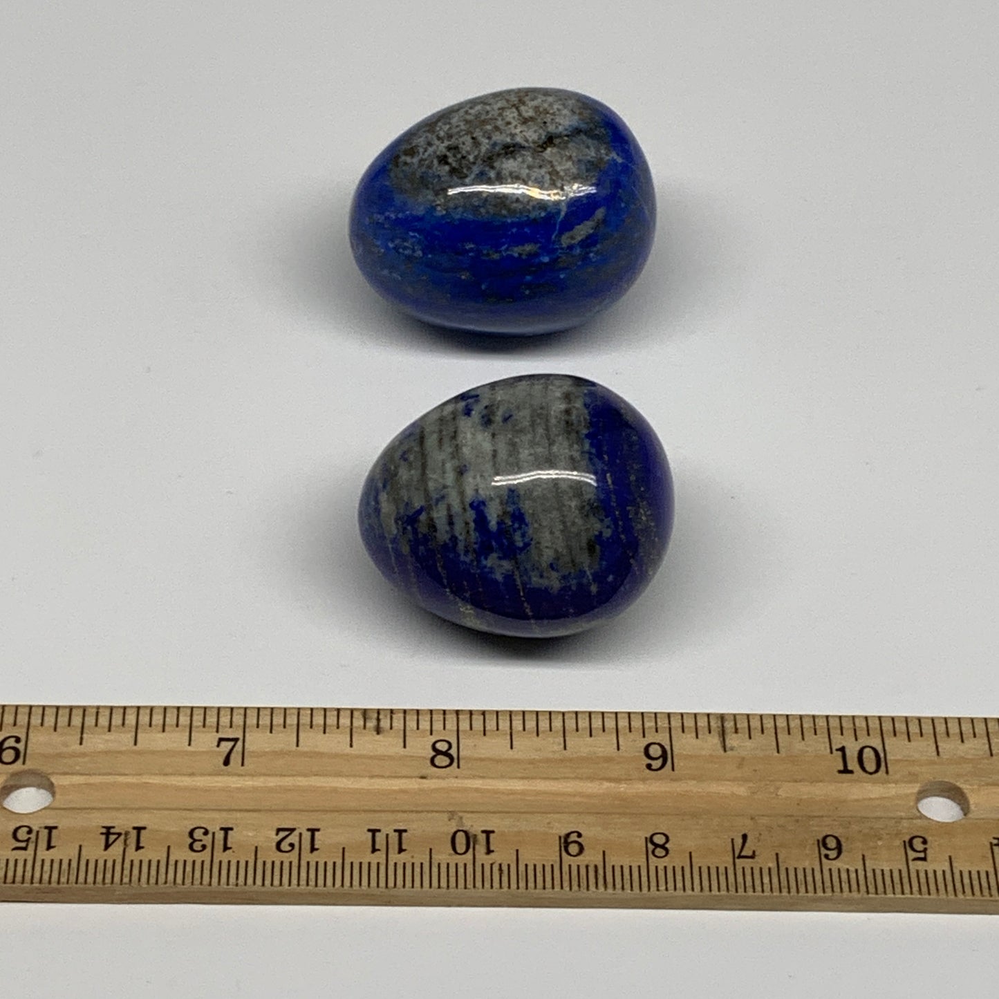 134.9g, 1.5"-1.6", 2pcs, Natural Lapis Lazuli Egg Polished @Afghanistan, B30424