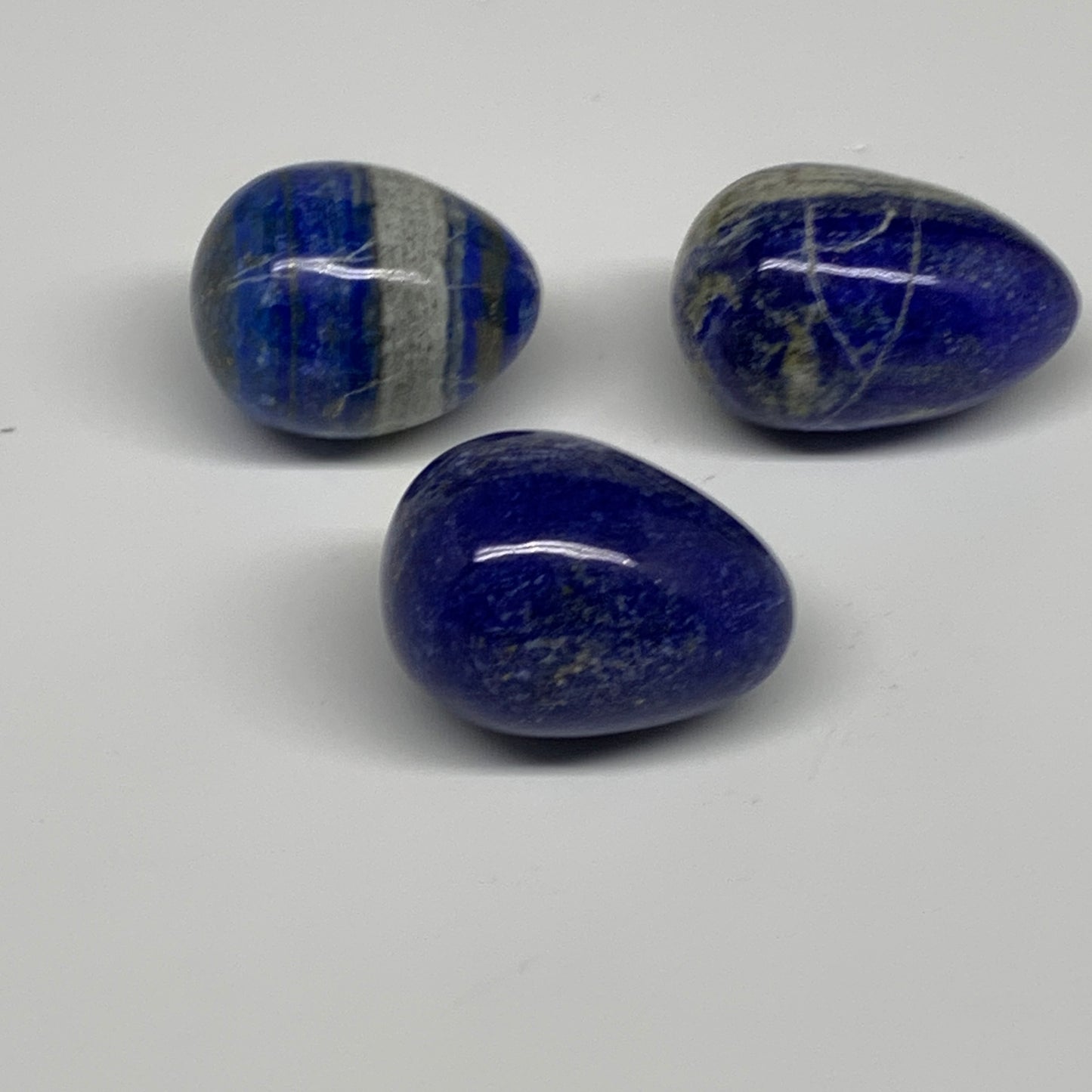 188.2g, 1.5"-1.8", 3pcs, Natural Lapis Lazuli Egg Polished @Afghanistan, B30433