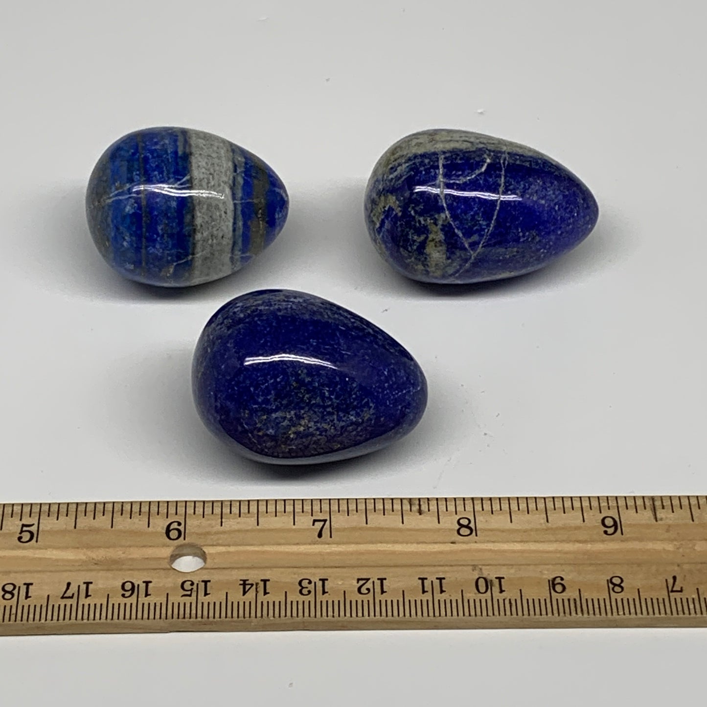 188.2g, 1.5"-1.8", 3pcs, Natural Lapis Lazuli Egg Polished @Afghanistan, B30433