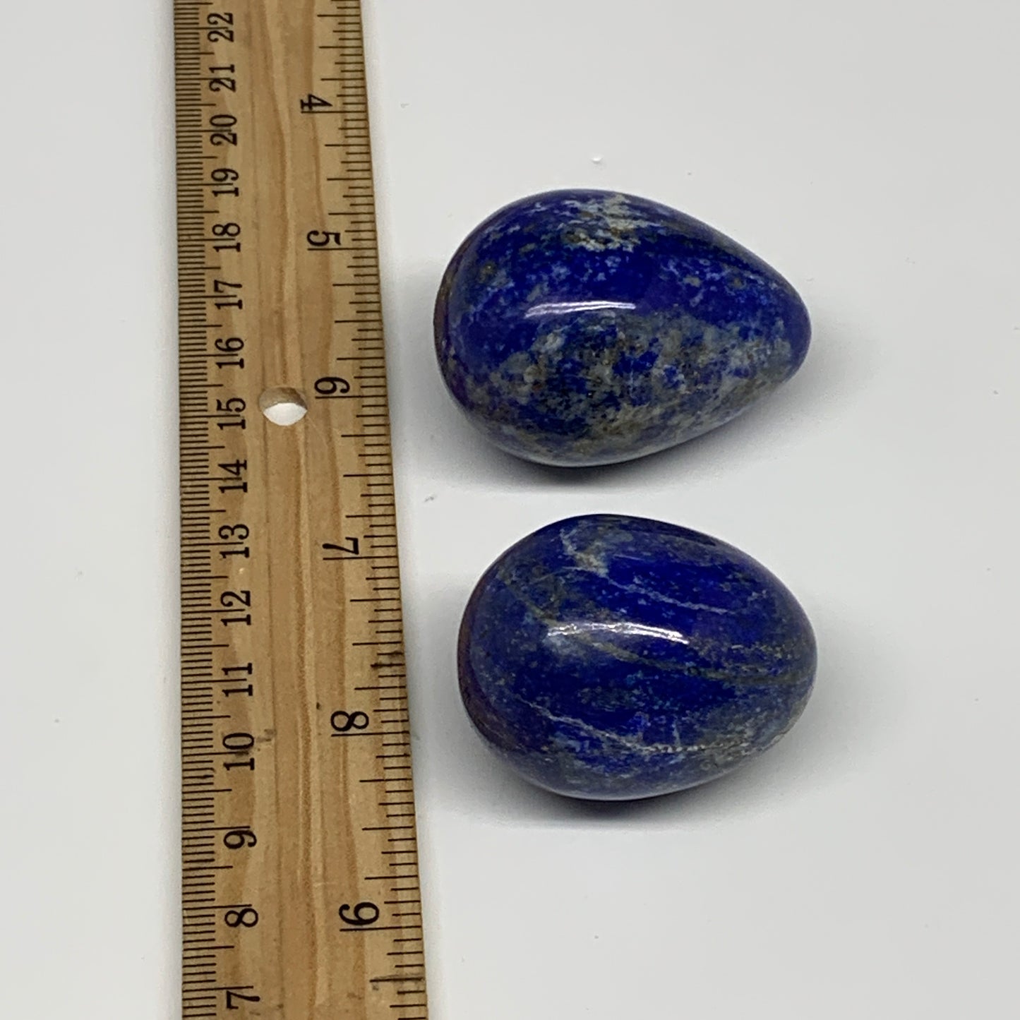 138.7g, 1.6"-1.8", 2pcs, Natural Lapis Lazuli Egg Polished @Afghanistan, B30437