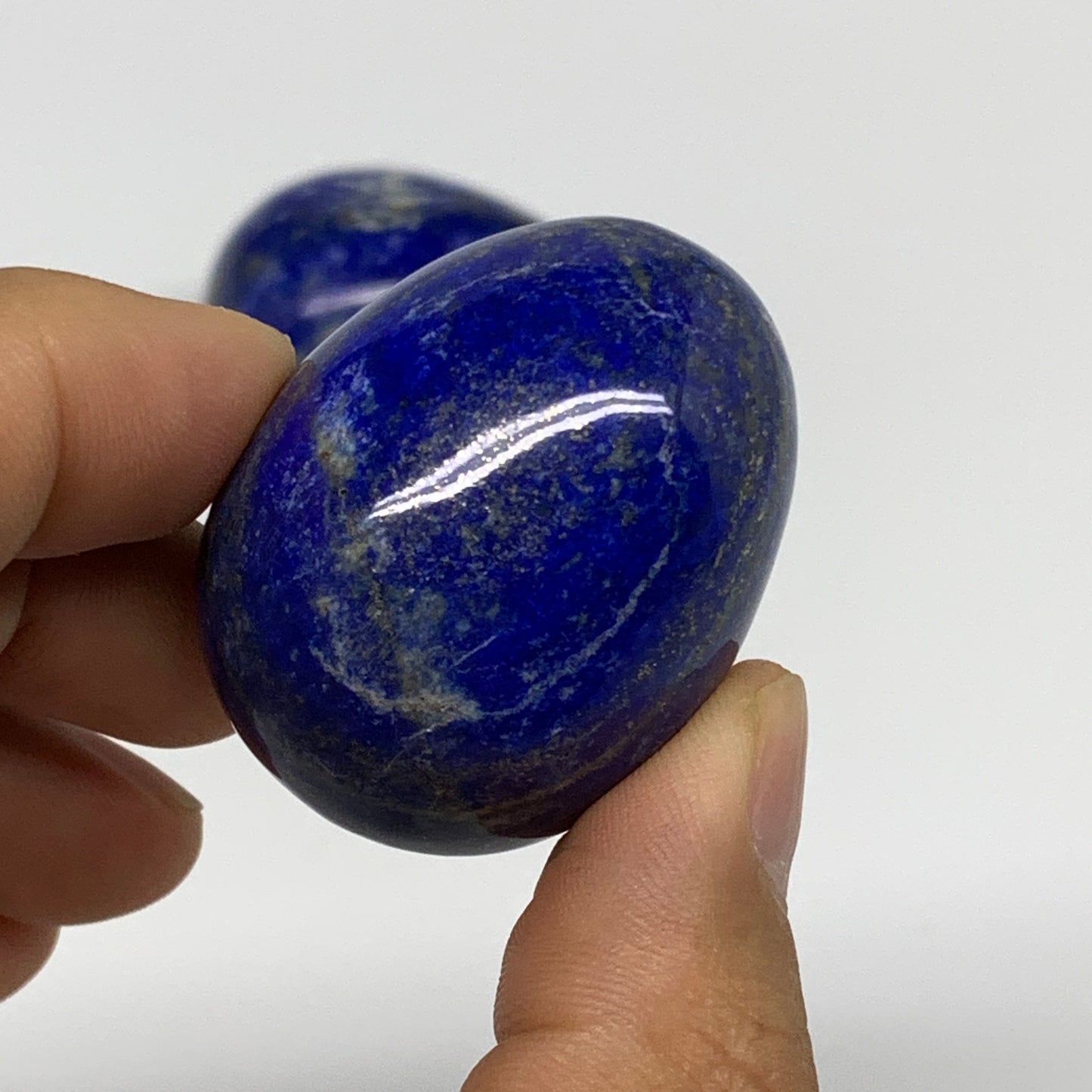 138.7g, 1.6"-1.8", 2pcs, Natural Lapis Lazuli Egg Polished @Afghanistan, B30437