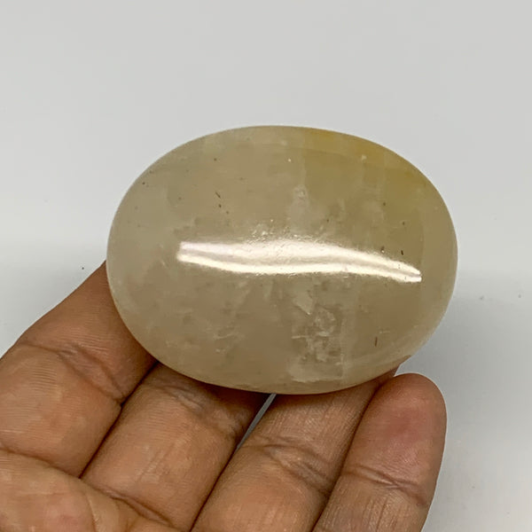 83.5g,2.2"x1.7"x0.9", Yellow Aventurine Palm-Stone Crystal Stone @India,B29729