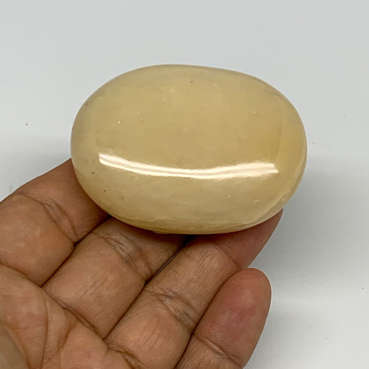 87.8g,2.2"x1.7"x0.9", Yellow Aventurine Palm-Stone Crystal Stone @India,B29730