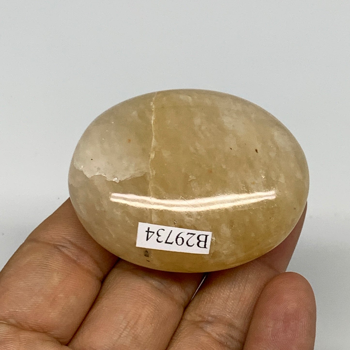 74.3g,2.1"x1.7"x0.9", Yellow Aventurine Palm-Stone Crystal Stone @India,B29734